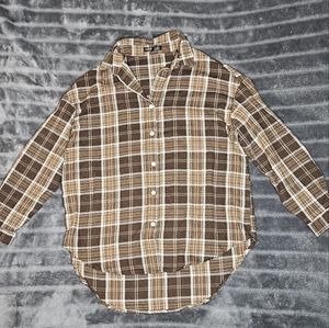 Brown Plaid Button Up Shirt
